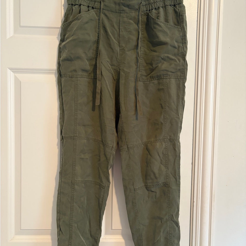 Banana Republic Olive Green Cargo Drawstring Pants